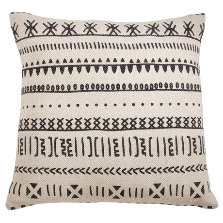 Natural mud cloth pillow cover in neutral geometric pattern