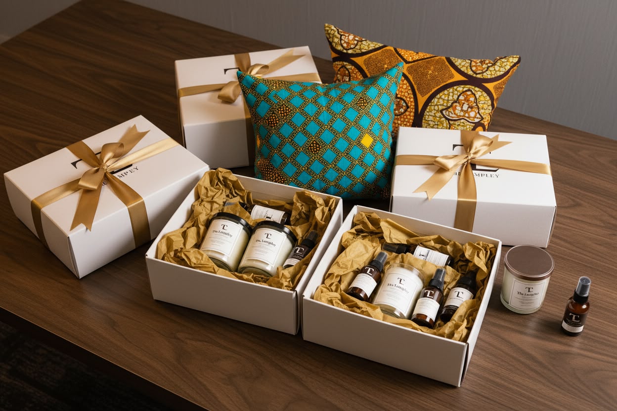 The Lampley custom-labeled corporate gift candle
