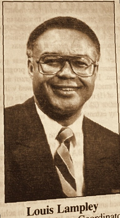 Newspaper photo of Louis Lampley, 1986